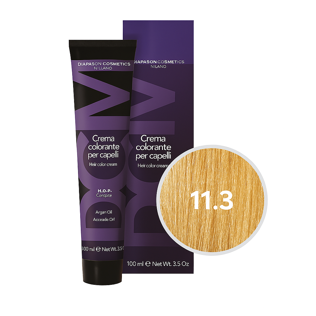 Colorazione diapason superschiarenti 11.3 Biondo Platino Ultra Chiaro dorato 100 ml