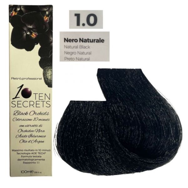 Colorazione permanente ten secret retrò colore  1.0 Nero  100 ml