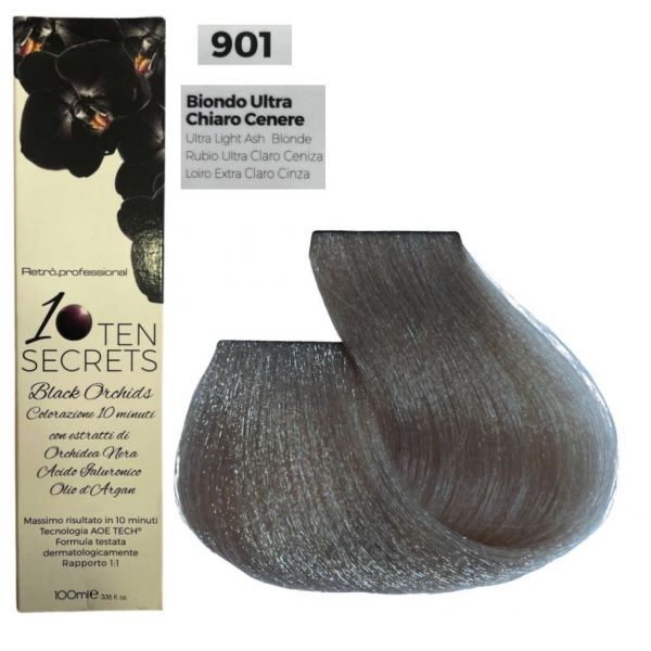 Colorazione permanente ten secret retrò superschiarenti 901 biondo ultra chiaro cenere 100  ml