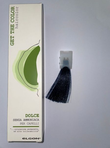 Colorazione senza ammoniaca elgon dolce  colore 1.1 nero blu 100 ml