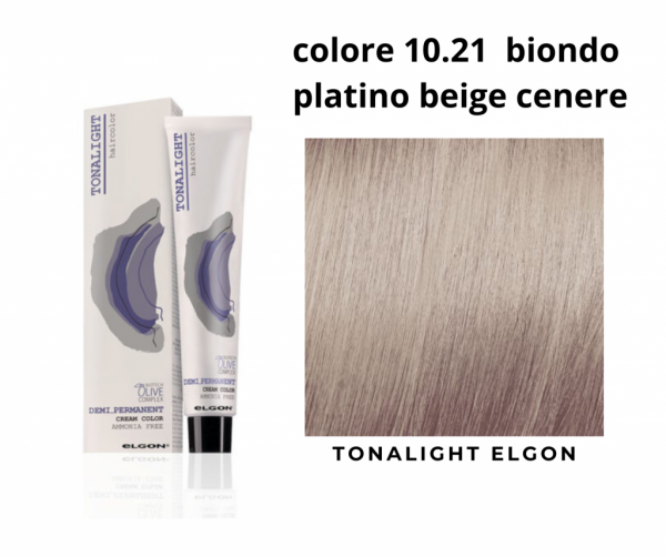 Colorazione tonalizzante tonalight Elgon colore  10.21 biondo platino beige cenere 100 ml