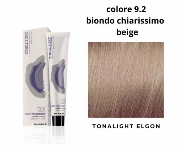 Colorazione tonalizzante tonalight Elgon colore 9.2 biondo chiarissimo beige 100 ml