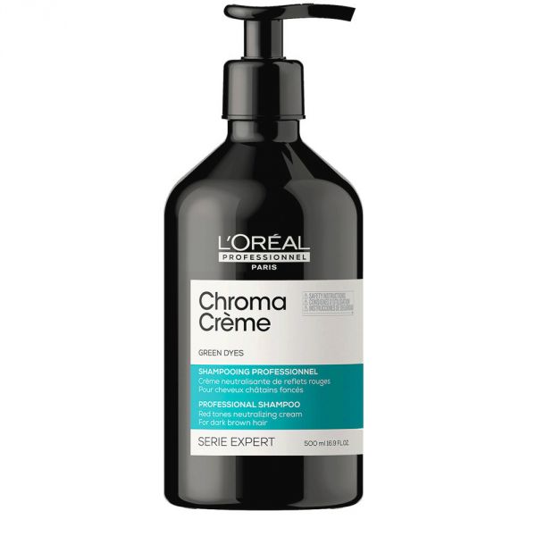 Shampoo l'oréal professionnel chroma creme  matt green dyes 500 ml per capelli da marrone scuro a nero
