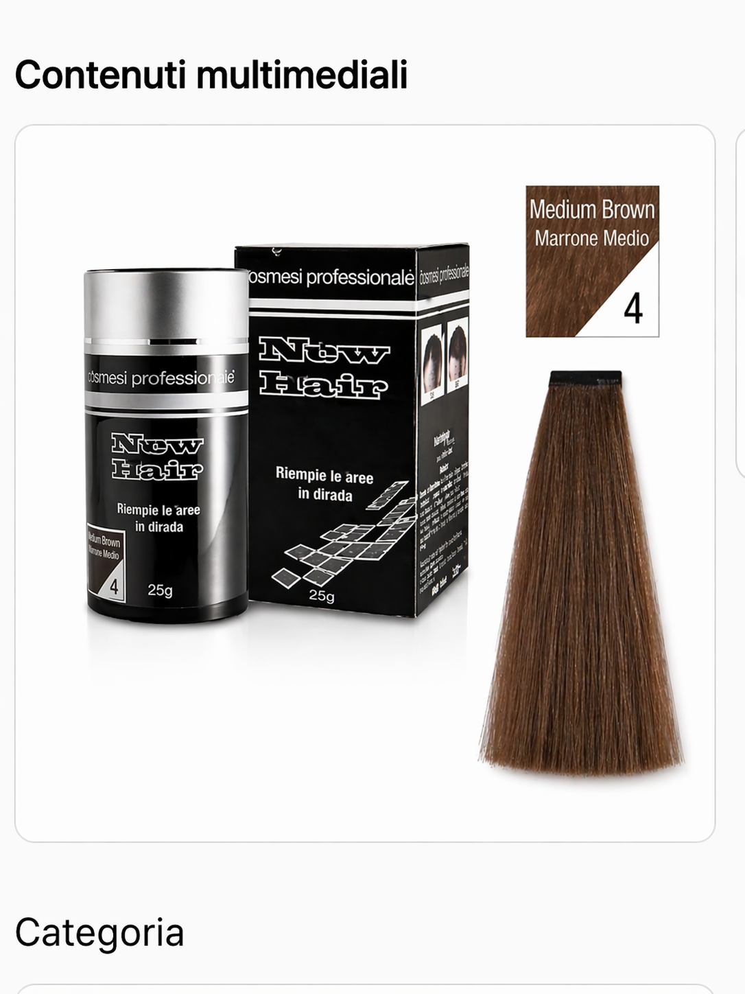 Ricostruttore in fibre per capelli diradati colore 4 marrone medio Retrò 22 gr